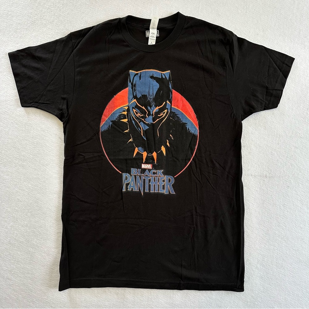 Black Panther MARVEL Tchalla WAKANDA Forever Avengers Black T-Shirt Size Large